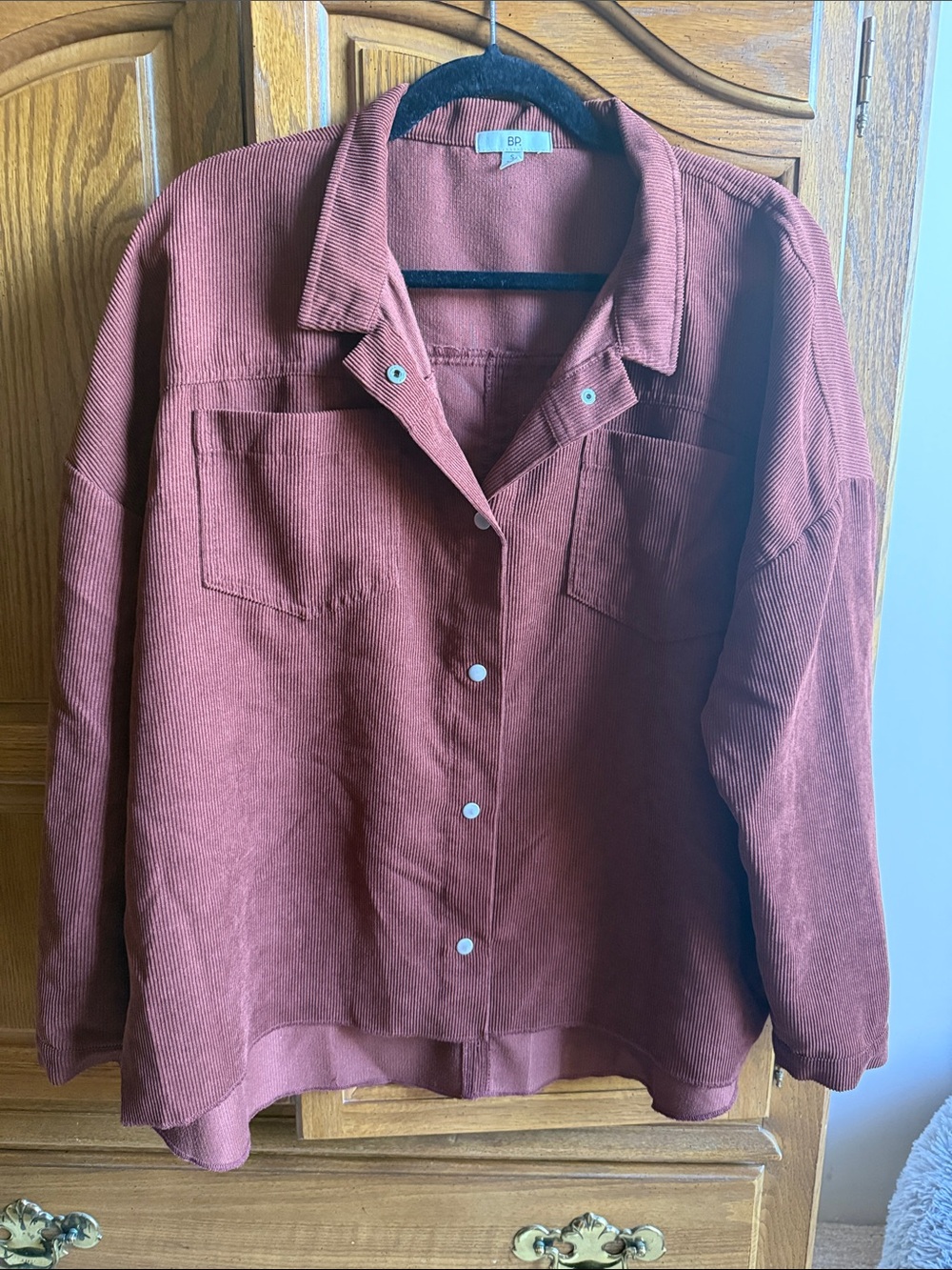 bp Oversized Corduroy Utility Jacket in Rust Brown